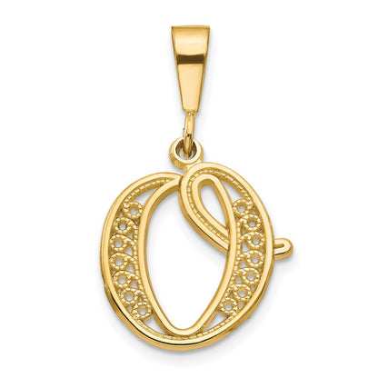 10K Yellow Gold Initial O Pendant