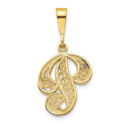 10K Yellow Gold Initial P Pendant