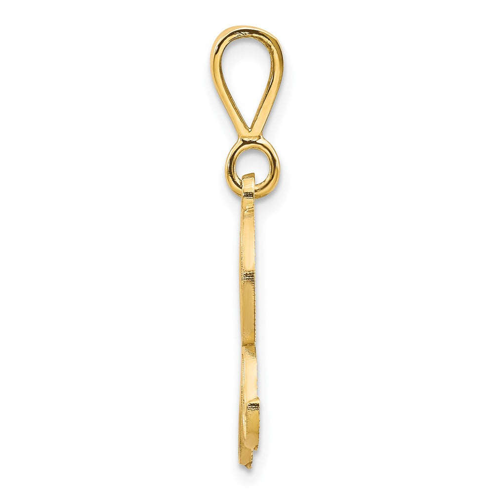 10K Yellow Gold Initial R Pendant