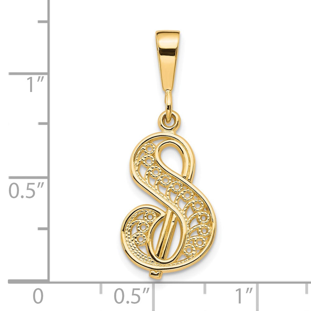 10K Yellow Gold Initial S Pendant