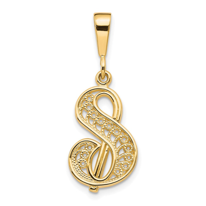 10K Yellow Gold Initial S Pendant