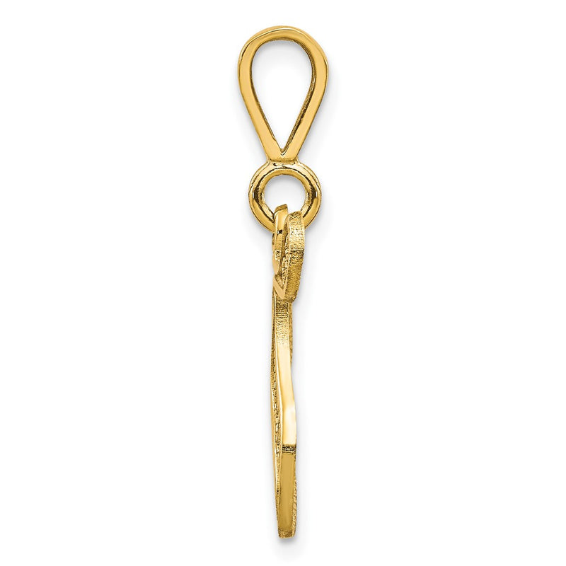 10K Yellow Gold Initial T Pendant