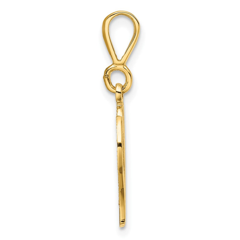 10K Yellow Gold Initial V Pendant