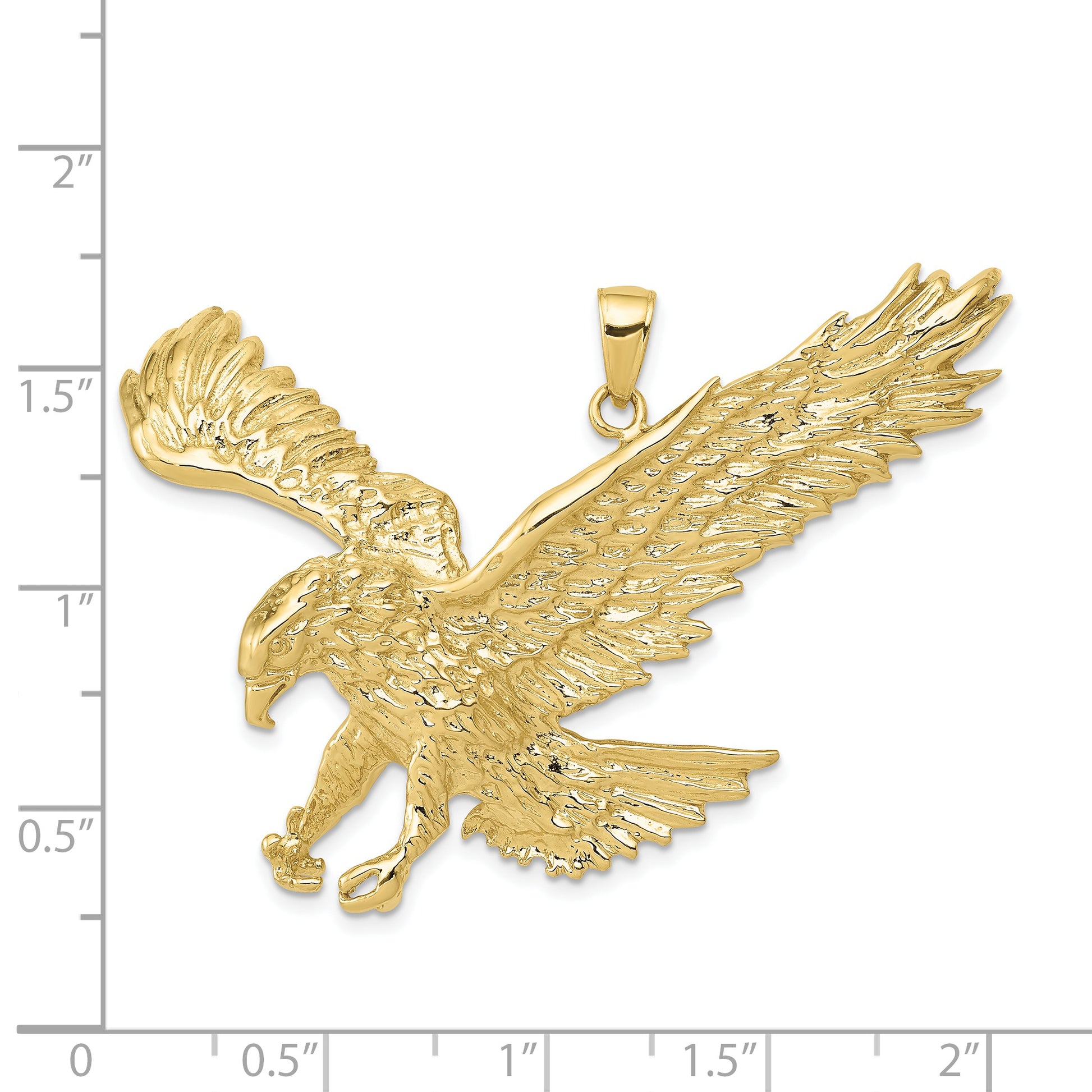10K Yellow Gold Solid Polished Eagle Pendant
