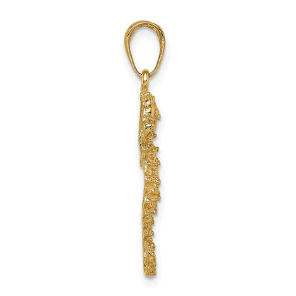 10K Yellow Gold Seahorse Pendant