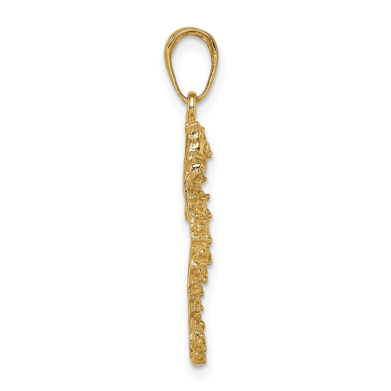 10K Yellow Gold Seahorse Pendant