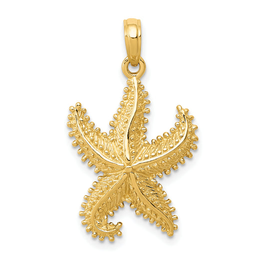 10K Yellow Gold 10K Polished Open-Backed Starfish Pendant