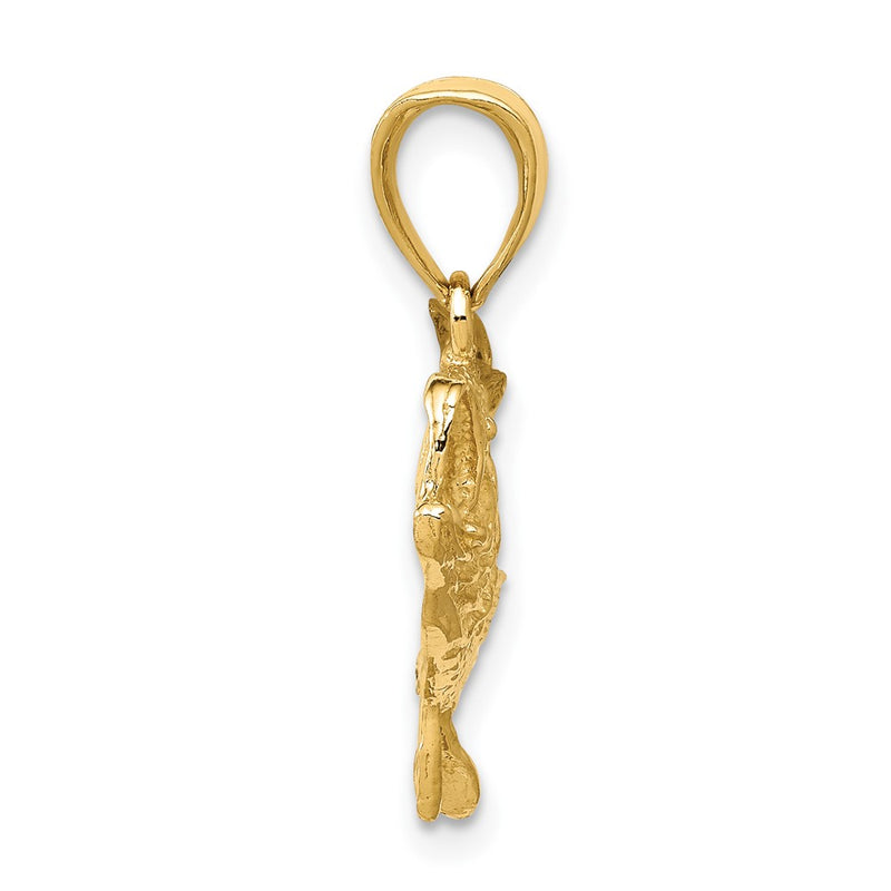 10K Yellow Gold 10K Polished Open-Backed Bass Fish Pendant