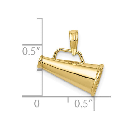 10K Yellow Gold 10K Polished 3-D Small Megaphone Pendant