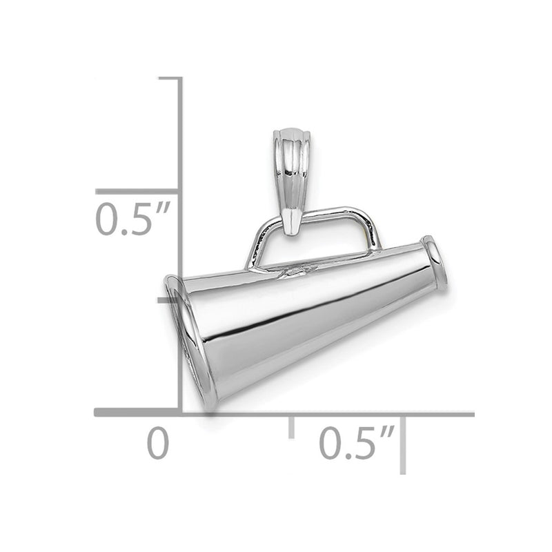 10K White Gold 10K Polished 3-D Small Megaphone Pendant