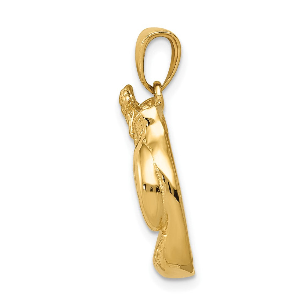 10K Yellow Gold Solid Polished Open-Backed Boxing Gloves Pendant