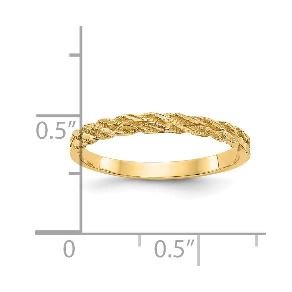 10K Yellow Gold 10K Diamond-Cut Rope Ring