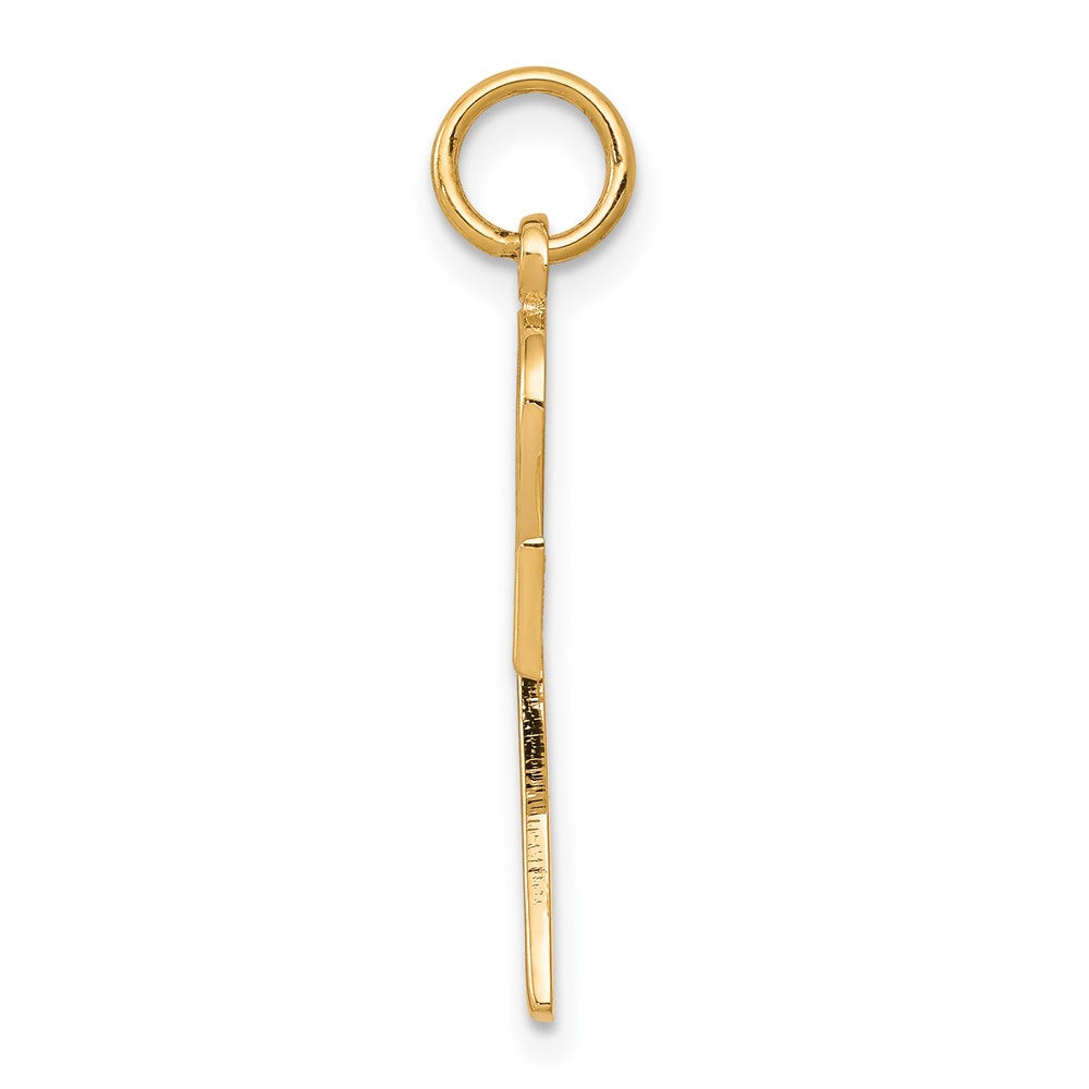 10k Yellow Gold Solid Flat-Backed Ankh/Egyptian Cross Pendant