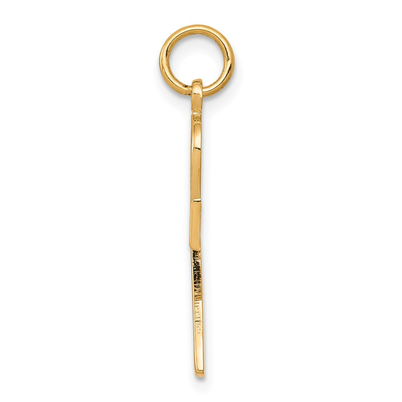 10k Yellow Gold Solid Flat-Backed Ankh/Egyptian Cross Pendant