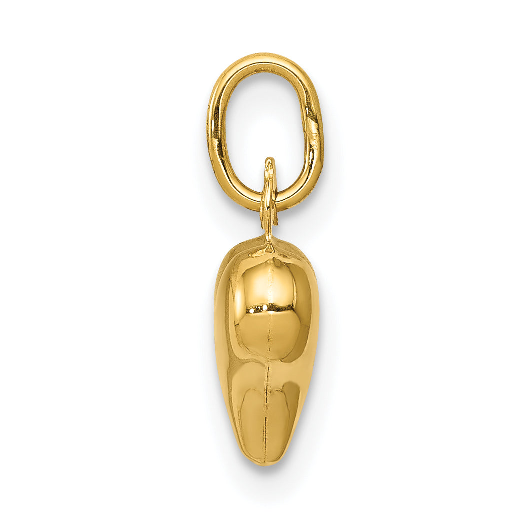 10K Yellow Gold 10K Polished 3-D Heart Charm