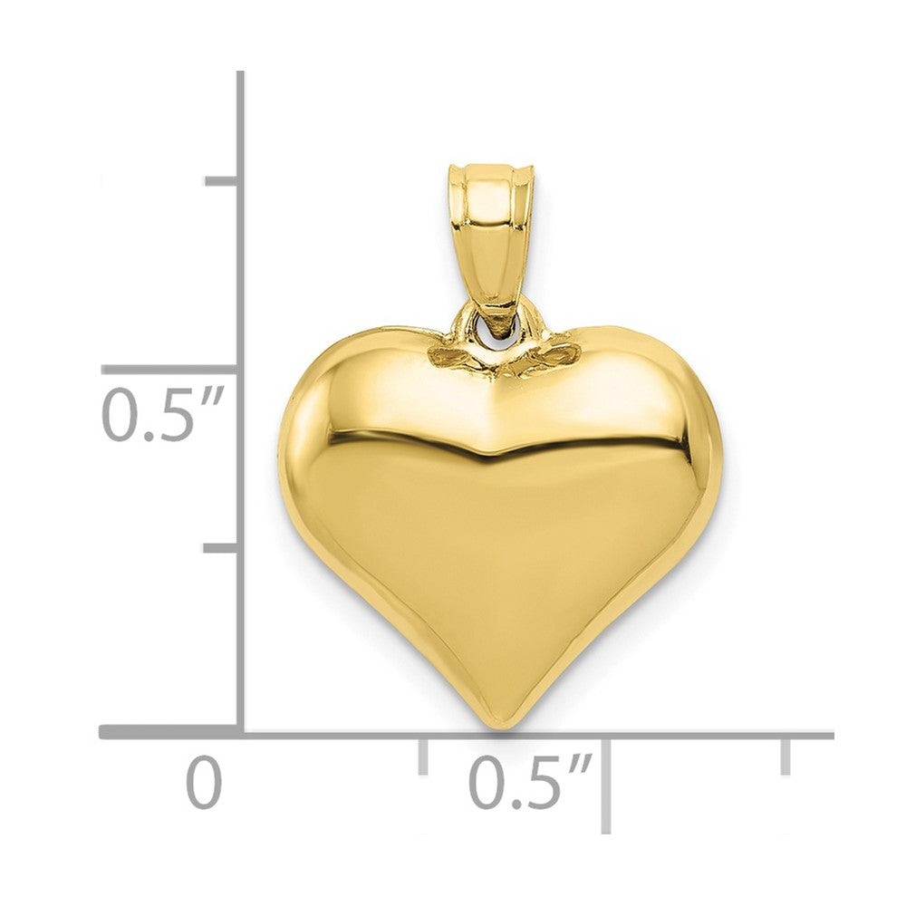 10K Yellow Gold 10K Polished 3-D Heart Pendant