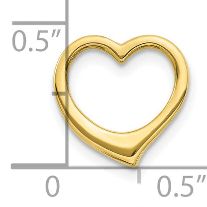10K Yellow Gold 10K Polished Heart Chain Slide