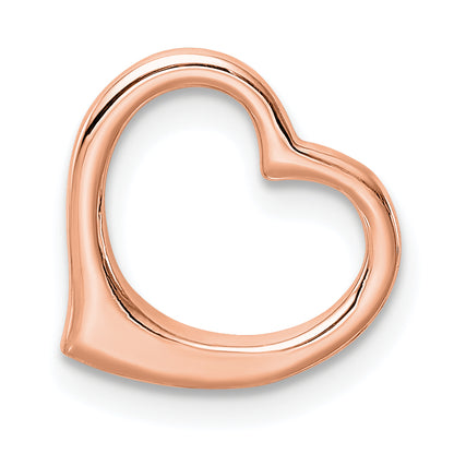 10K Rose Gold 10K Polished Heart Chain Slide
