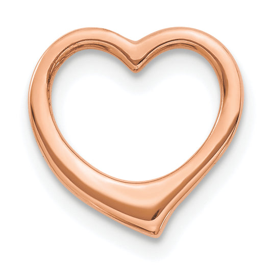 10K Rose Gold 10K Polished Heart Chain Slide