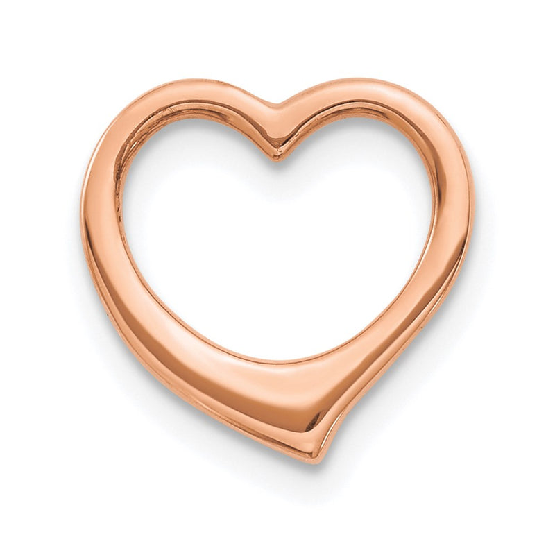 10K Rose Gold 10K Polished Heart Chain Slide