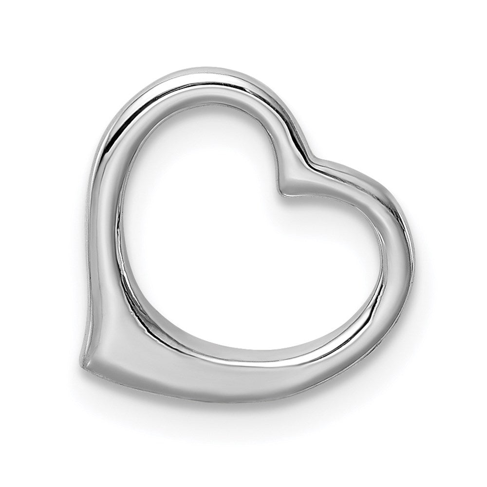 10K White Gold 10K Polished Heart Chain Slide