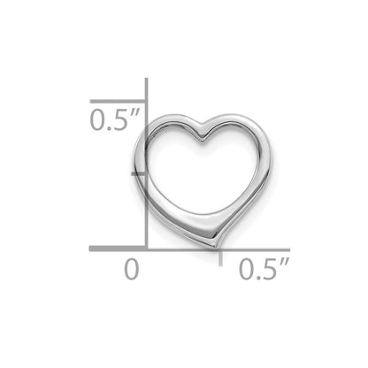 10K White Gold 10K Polished Heart Chain Slide