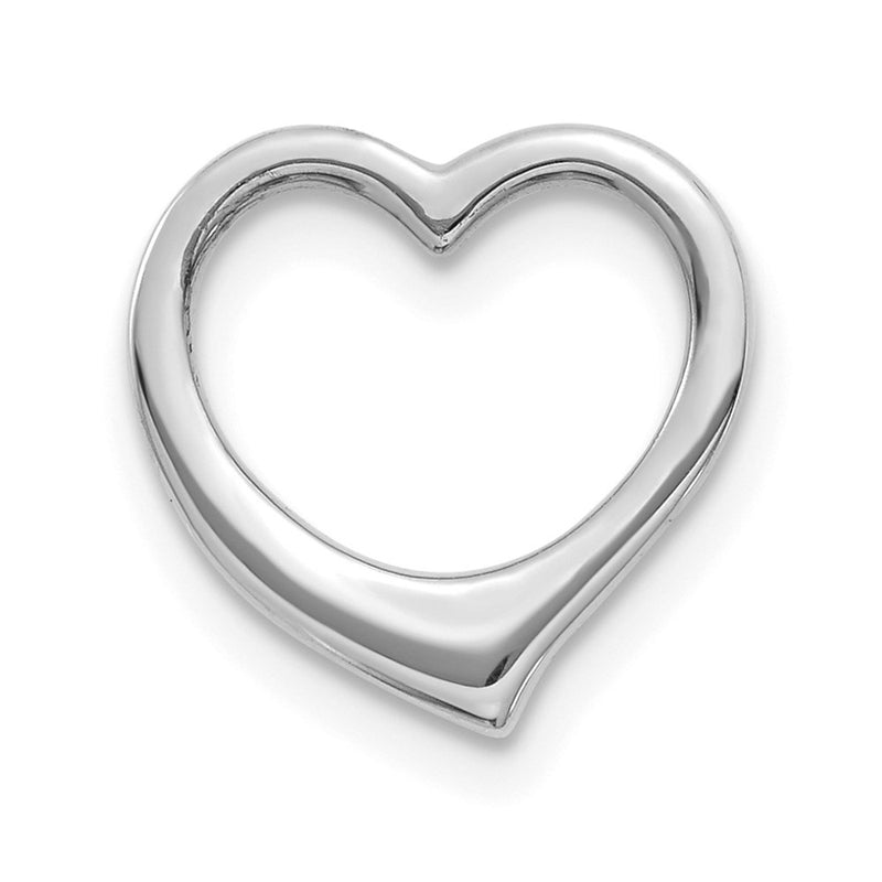 10K White Gold 10K Polished Heart Chain Slide