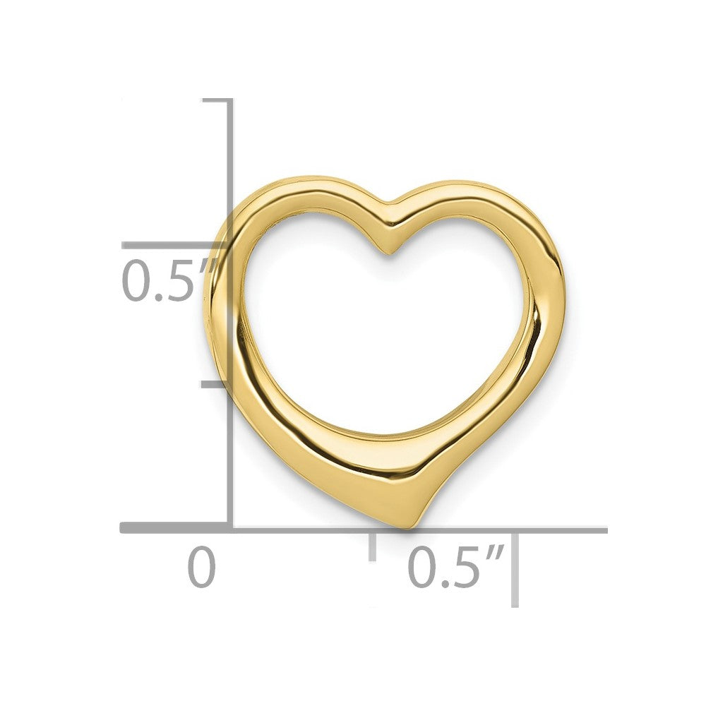 10K Yellow Gold 10K Polished Heart Chain Slide