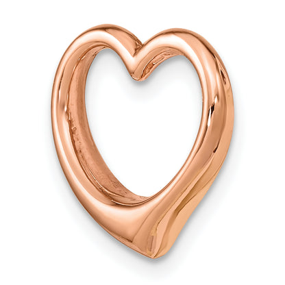 10K Rose Gold 10K Polished Heart Chain Slide