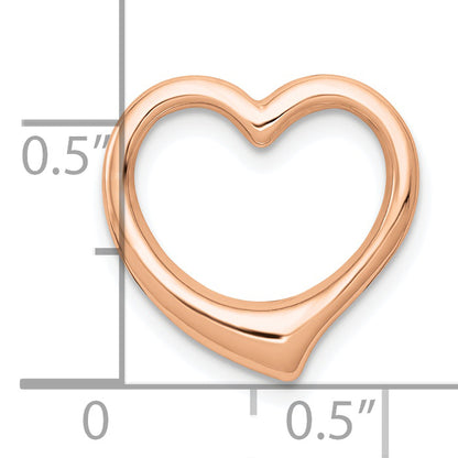10K Rose Gold 10K Polished Heart Chain Slide