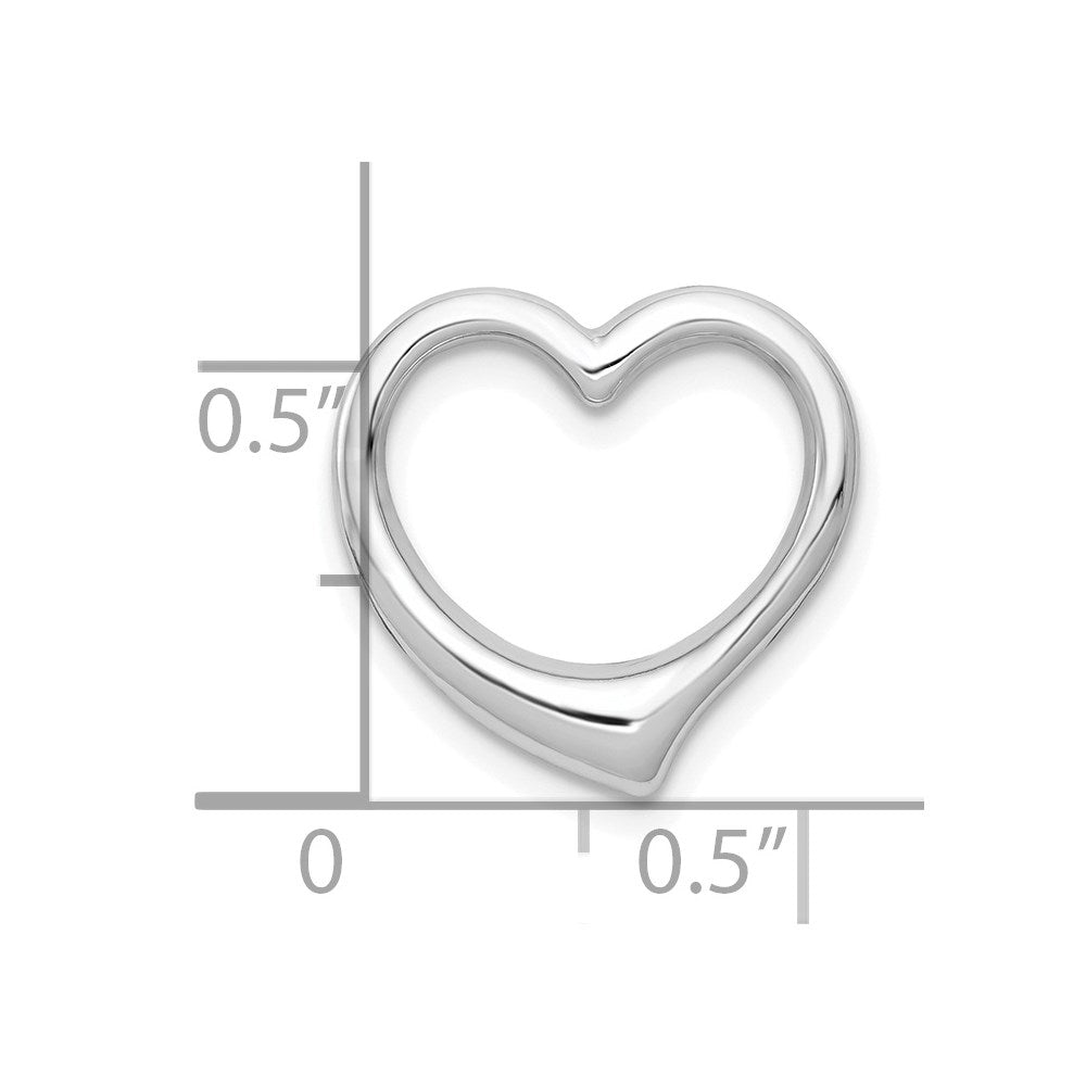 10K White Gold 10K Polished Heart Chain Slide