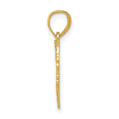 10K Yellow Gold 10K Polished Floral Border Heart Pendant