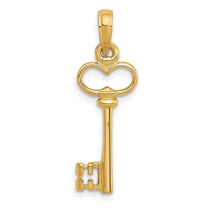10K Yellow Gold 10K Polished 3-D Key Charm