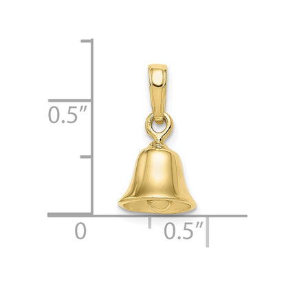10K Yellow Gold 10K 3-D Moveable Bell Pendant