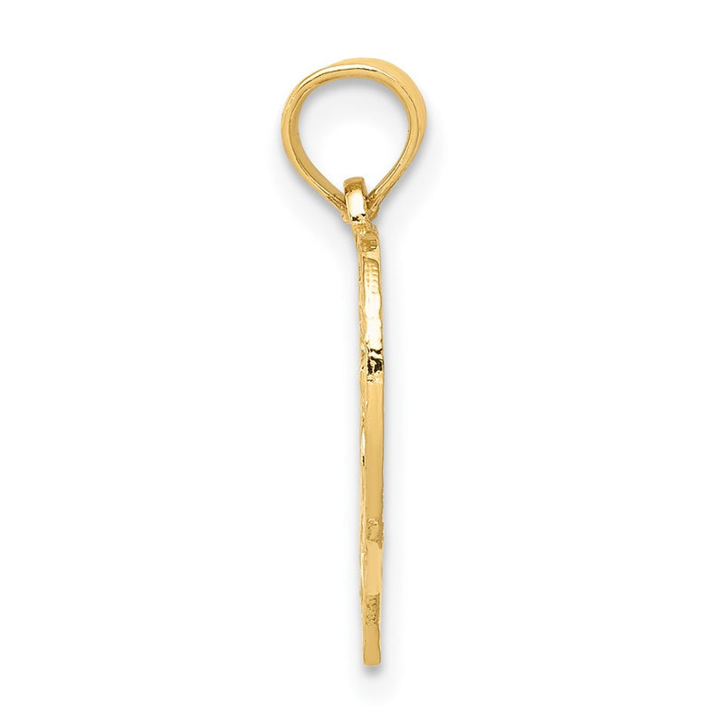 10K Yellow Gold 13 In Heart Cut-Out Pendant