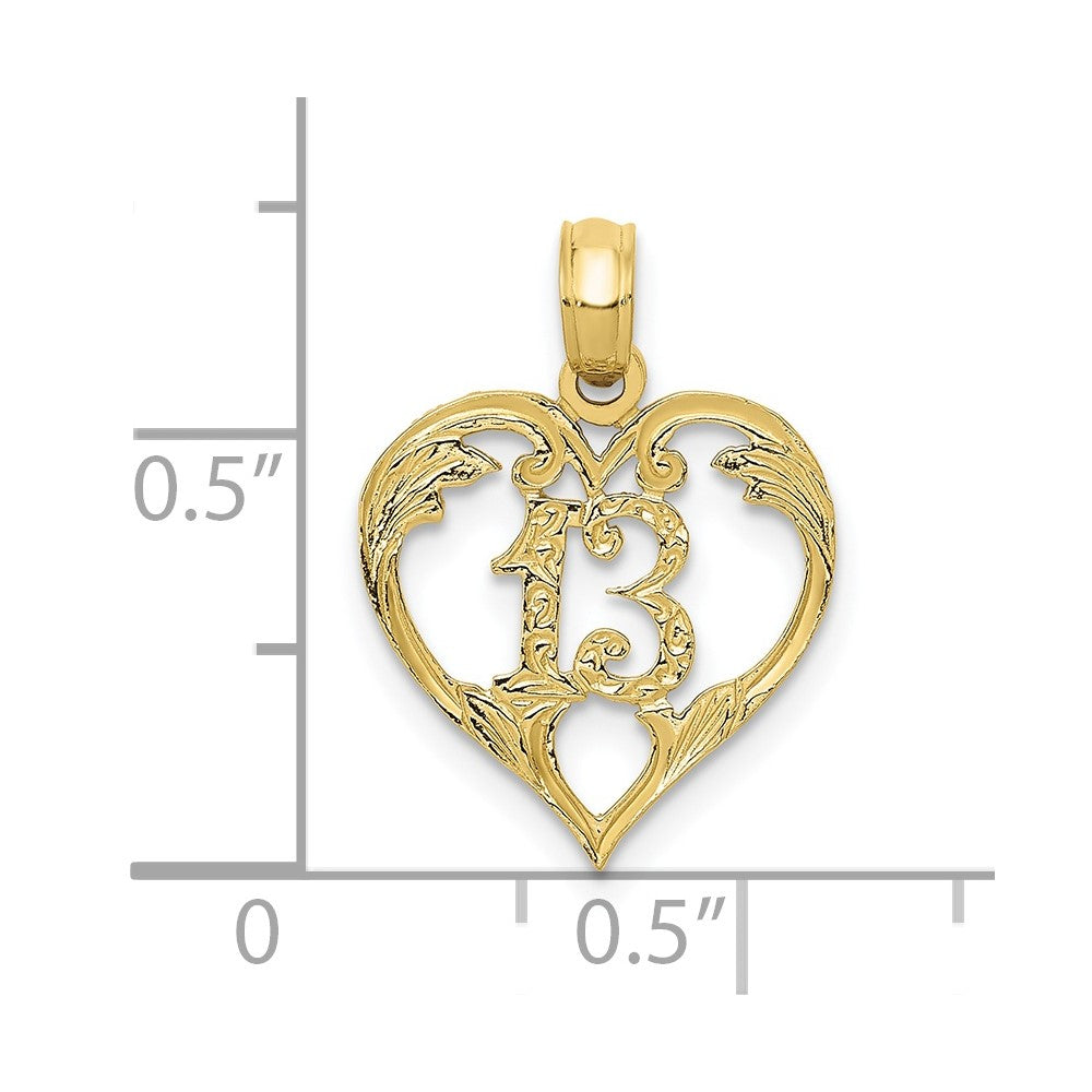10K Yellow Gold 13 In Heart Cut-Out Pendant