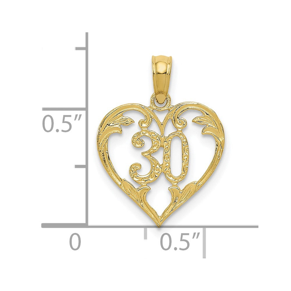 10K Yellow Gold 30 In Heart Cut-Out Pendant