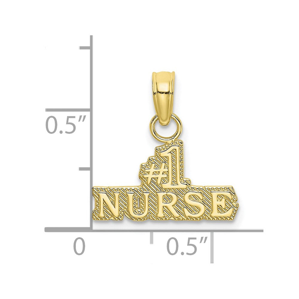 10K Yellow Gold 10K #1 Nurse Pendant