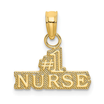 10K Yellow Gold 10K #1 Nurse Pendant