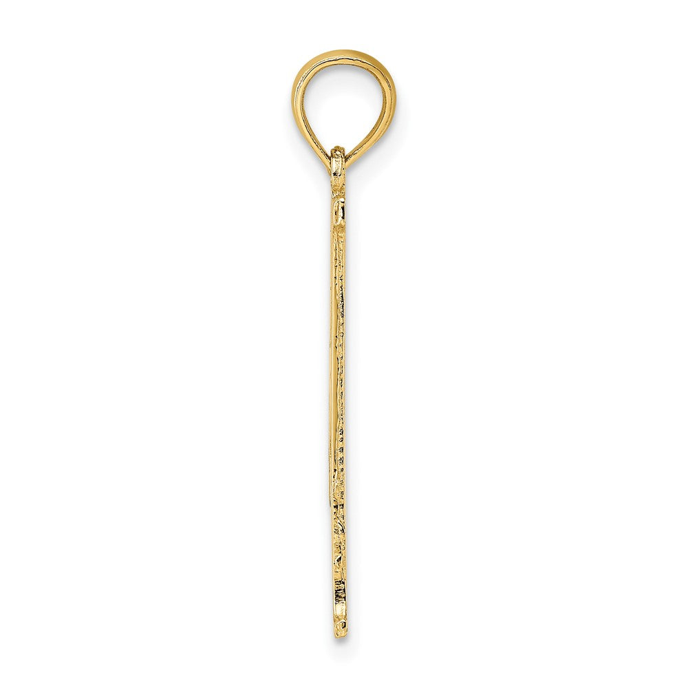 10K Yellow Gold 10K #1 Dad Cut-Out Vertical Pendant