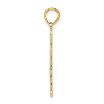 10K Yellow Gold 10K #1 Dad Cut-Out Vertical Pendant