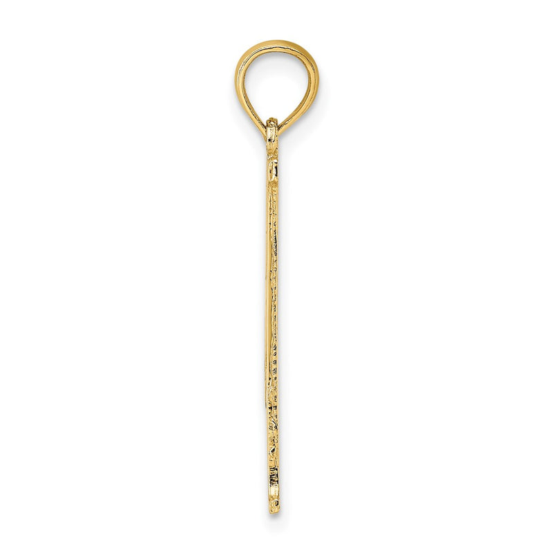 10K Yellow Gold 10K #1 Dad Cut-Out Vertical Pendant