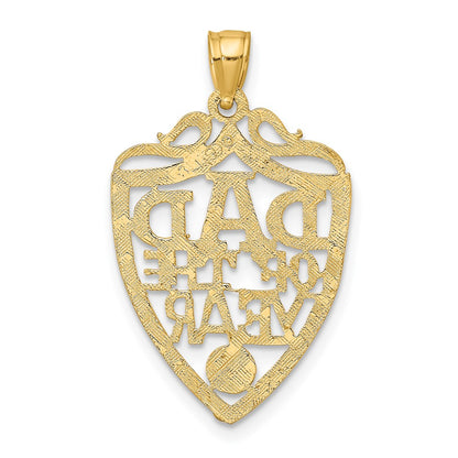 10K Yellow Gold 10K Dad Of The Year Plaque Pendant