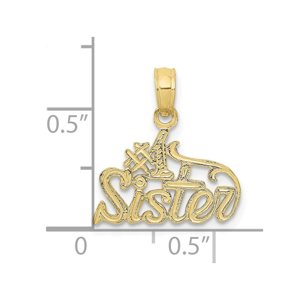 10K Yellow Gold #1 Sister Pendant