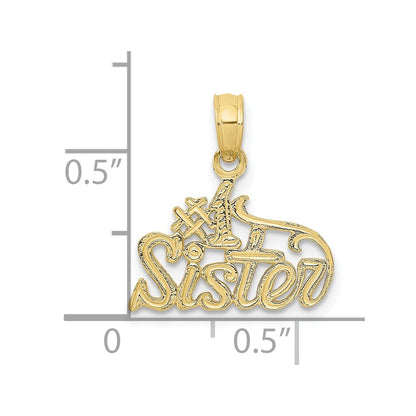 10K Yellow Gold #1 Sister Pendant