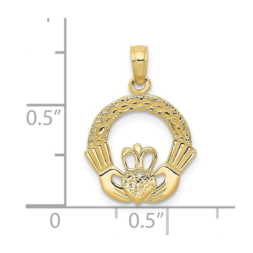 10K Yellow Gold Claddagh Charm