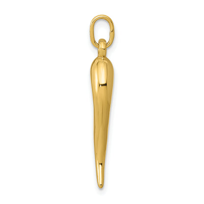 10K Yellow Gold 3D Italian Horn Charm