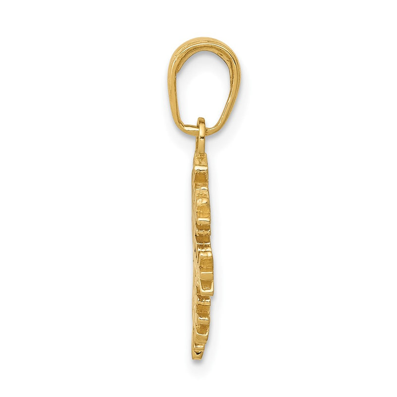 10K Yellow Gold Snowflake Pendant