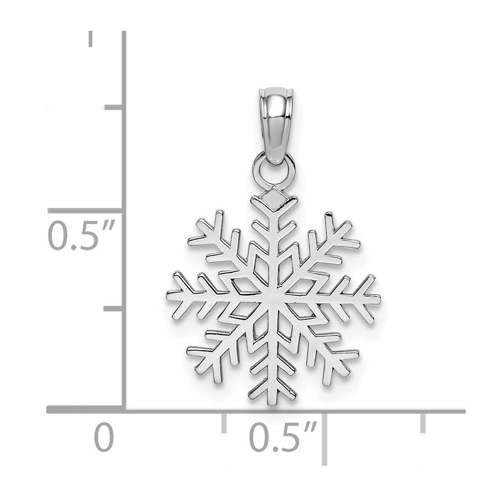 10K White Gold Snowflake Pendant