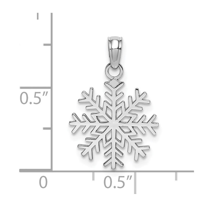 10K White Gold Snowflake Pendant